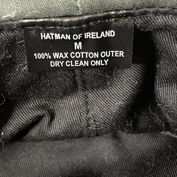 VTG Hatman of Ireland Wax Cotton Hat Tweed Wool Herringbone Twist Sz Unisex Med main image 9